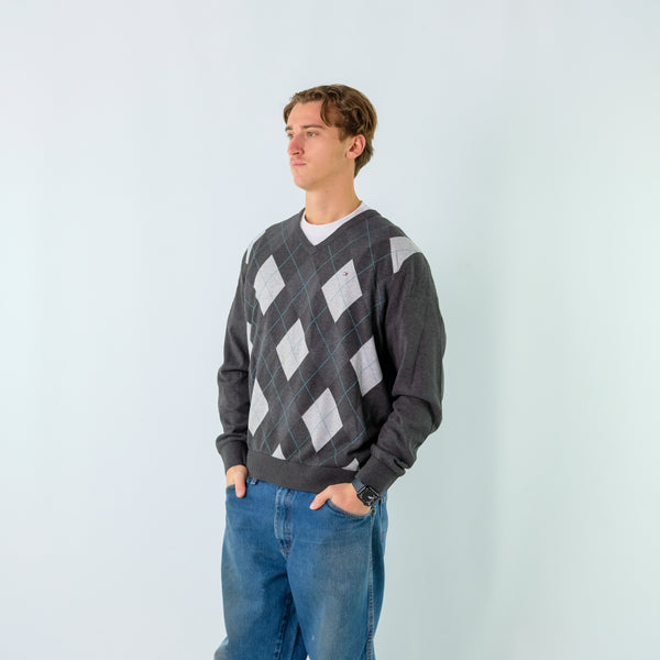 Charcoal Grey y2ks Tommy Hilfiger Knit Sweatshirt (XL)